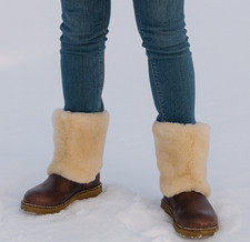 UGG Australia Maylin Women's Leather Shearling Boots Chestnut Brown Size 8