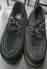 TUK Black Suede Brothel Creepers Shoes Size 12