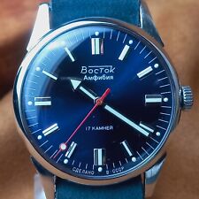 Soviet Wrist Watch Vostok Wostok Amphibian USSR 17 Jewels Vintage Men's Watch
