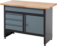 BiGDUG Garage Workbench Drawer Cabinet - Workshop Storage - Black and Grey