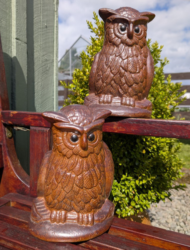 Vintage garden owl salt glaze - salt,
