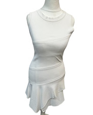 Alaia short dress in white panneled style w sleeveless design mini dress in 36FR