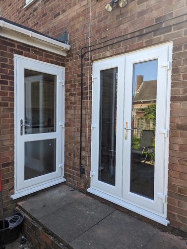 White upvc french patio - upvc,