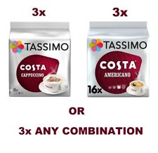 3x TASSIMO COSTA AMERICANO or CAPPUCCINO FULL T DISC PACKS. COFFEE DISKS PODS