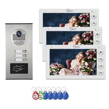 Video Apartment Intercom System,3unit Intercom Entry System,7 inch Monitor Wired