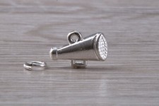Vintage Mega Phone Charm Made From Solid Sterling Silver