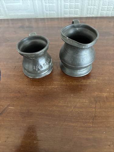 Two victorian pewter drinks - two,