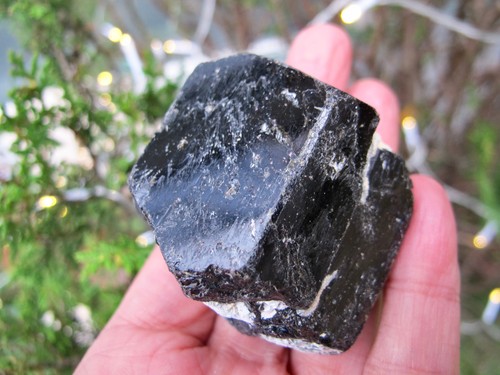 Black tourmaline crystal - black,