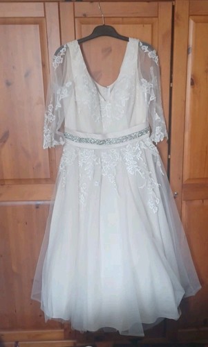 Tea length ivory line - ivory, a-line