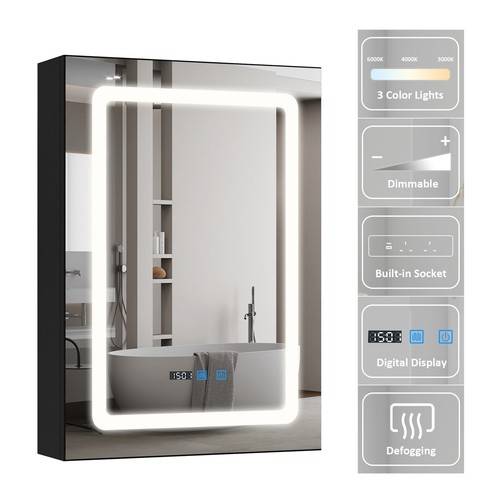 Led bathroom mirror - mirror, cabinet