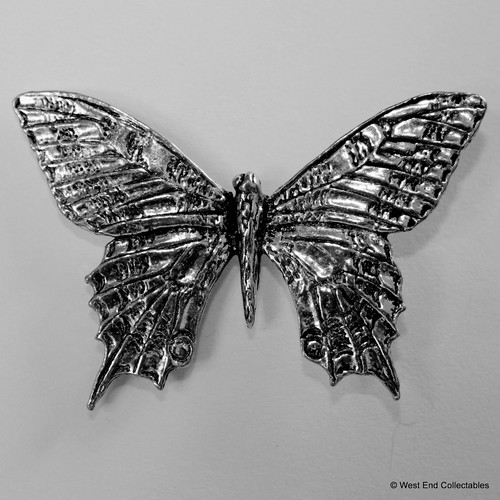 Butterfly pewter brooch pin - pewter,