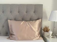 SilkGlam Premium 100% Pure Mulberry Silk Pillowcase Champagne 22 Momme Grade 6A 