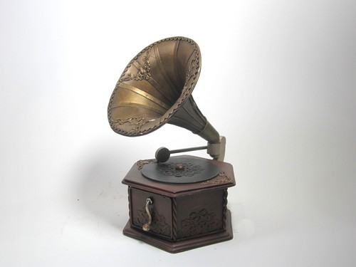 Vintage metal gramophone home - vintage,