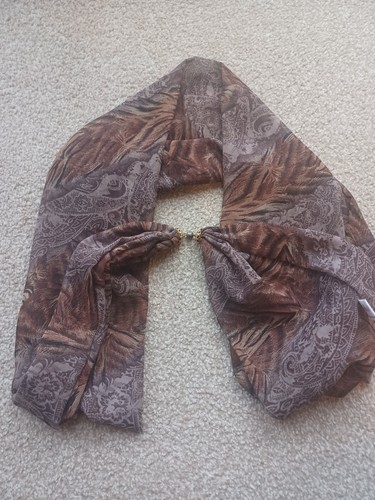 Brown patterned silky - brown,