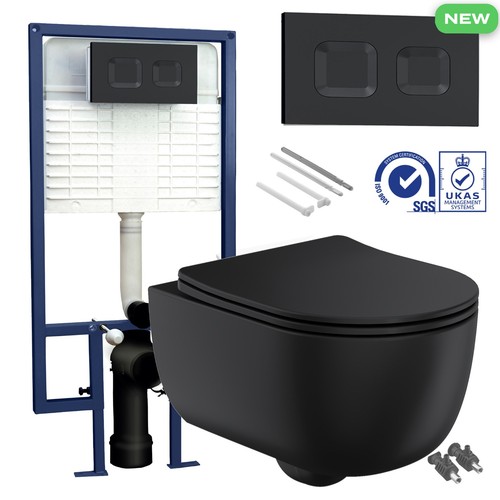 Black wall hung toilet shape - wall, d
