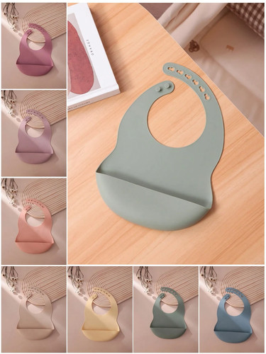 1pc baby silicone bibs solid - baby,