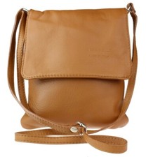 New Genuine Soft Leather Italian Vera Pelle Cross Body Shoulder Bag Flap Zipped