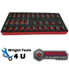 Britool Hallmark 32Pc 3/8" Standard & Deep 12-Point Impact Socket Set 12pt