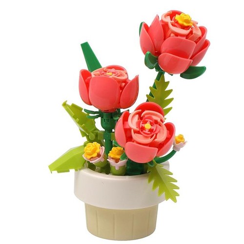 Mini bricks pink roses - mini,