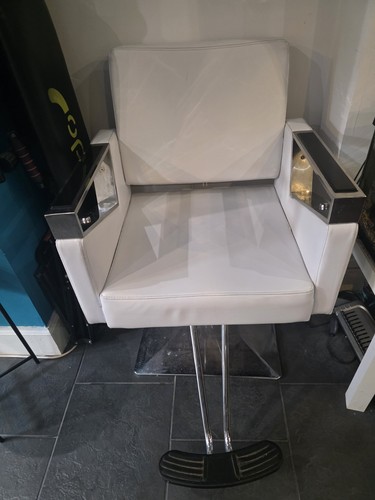 Used white hairdresser chair - used,,