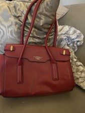 Fiorelli  Large Red Leather Shoulder Bag - Lots Of Compartments