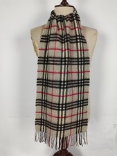 Burberry genuine vintage Nova check Grey 100% Lambswool winter Scarf Scarves