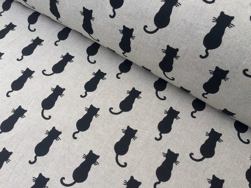 Black cats fabric feline - fabric,