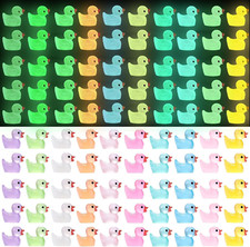 120Pcs Mini Ducks, 10 Colors Resin Tiny Ducks Little Plastic Ducks Luminous Smal