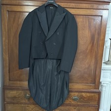 VINTAGE BESPOKE WHITE TIE TAILCOAT 42 REGULAR BLACK 1950'S