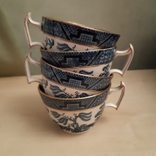 Booths Real Old Willow Set of Four Tea Set Cup and Saucer Bone China A8025