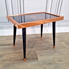 Vintage Coffee Table – Copper & Black Glass Top Elephant Design - "Shamrock" MCM