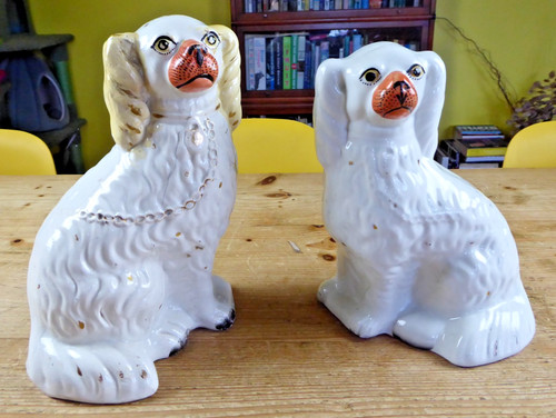 Pair staffordshire wally dogs - wally,