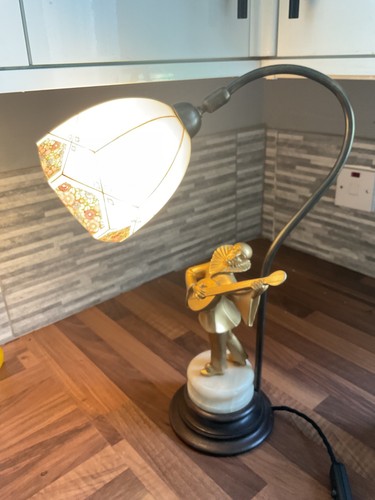 Art deco spelter lamp - deco,
