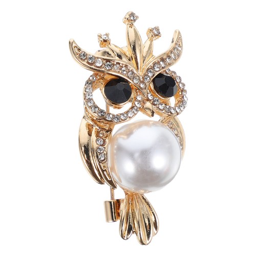 Alloy owl brooch vintage - alloy,