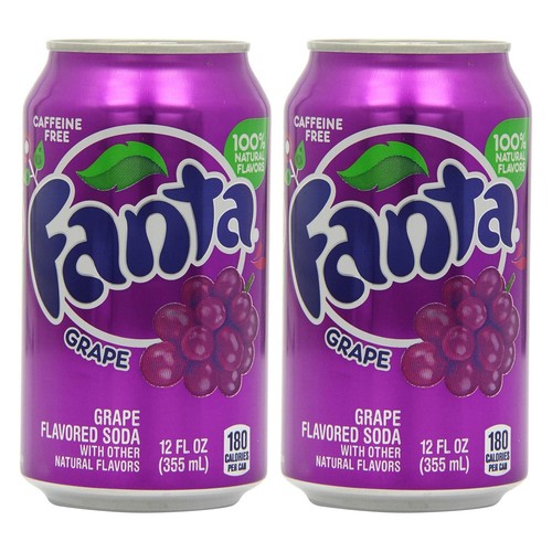Fanta grape soda - soda, cans