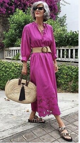 Embroidered purple long - h&m,