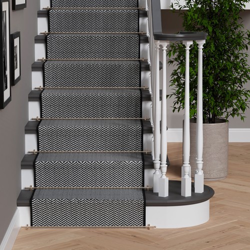 Stair carpet grey herringbone - stair,