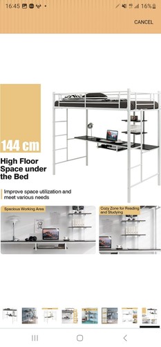 5ft single metal loft - single,