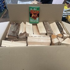 BOX OF LOGS kilm dried BIG Bargain Fire Wood approx 40 logs FREE FIRELIGHTERS