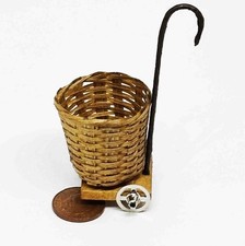 Dolls House Shopping Trolley Wicker Basket Miniature 1:12 Scale tumdee