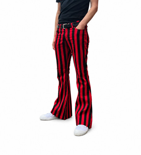 Flares red black striped - flares,