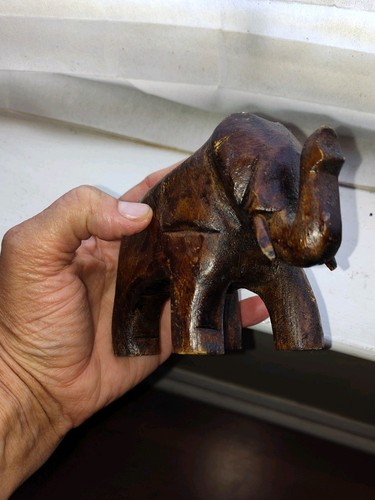 Dark wooden elephant - dark,