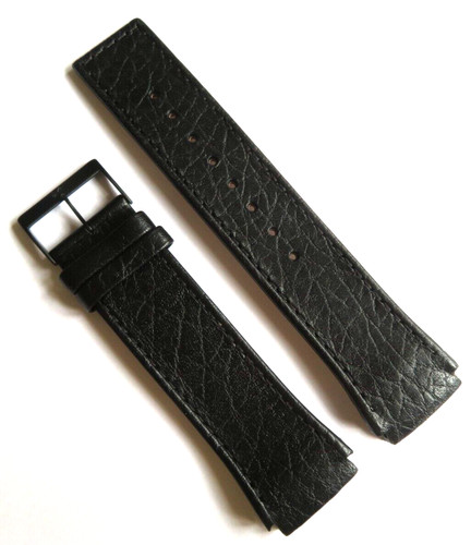 Watch strap leather black - watch,