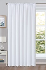 LINEN LOOK WHITE VOILE PANEL WINDOW NET CURTAIN DRAPES TEXTURED PLAIN SLOT TOP