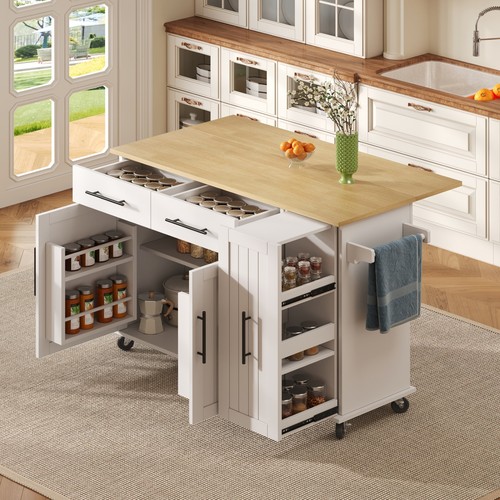 Rolling kitchen island drop - kitchen,
