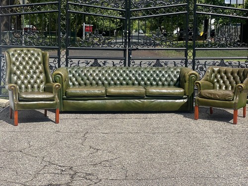 Vintage english tufted leather - english,