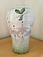Galway Studio pottery Judy Greene style Vase Fuscia design Irish- , mark unclear