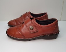 LORETTA SIZE 7UK EUR40 WOMENS BROWN REAL LEATHER COMFORT ORTHOPAEDIC SHOES STRAP
