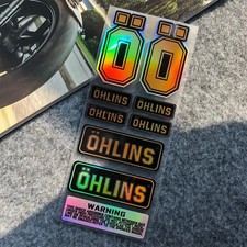 OHLINS High-Visibility Reflective Motorcycle Stickers - Waterproof Vinyl, MULTI