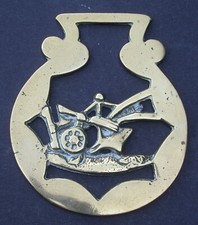 Cast Horse Brass: Plough, Free P&P, farming farmer ploughing ploughman ploughboy